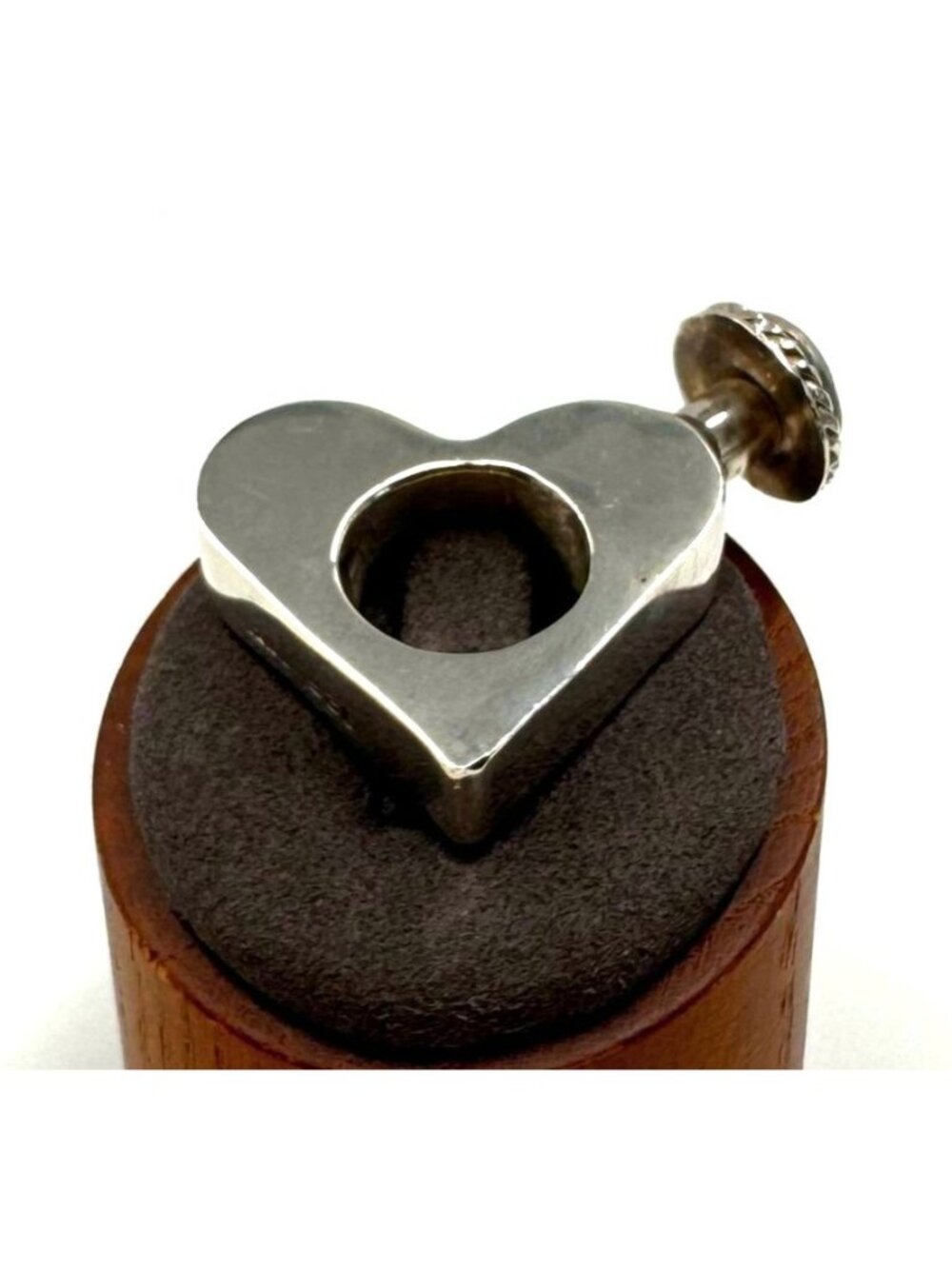 VTG Sterling Silver 925 Mexico Heart Shape Perfume Bottle Black Onyx Cap